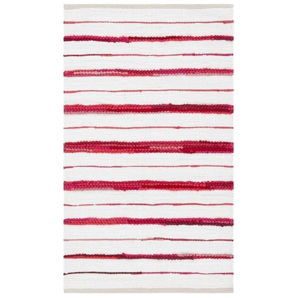 Safavieh 3 x 5 ft. Montauk Contemporary Rectangle Rug, Red & Ivory MTK623Q-3